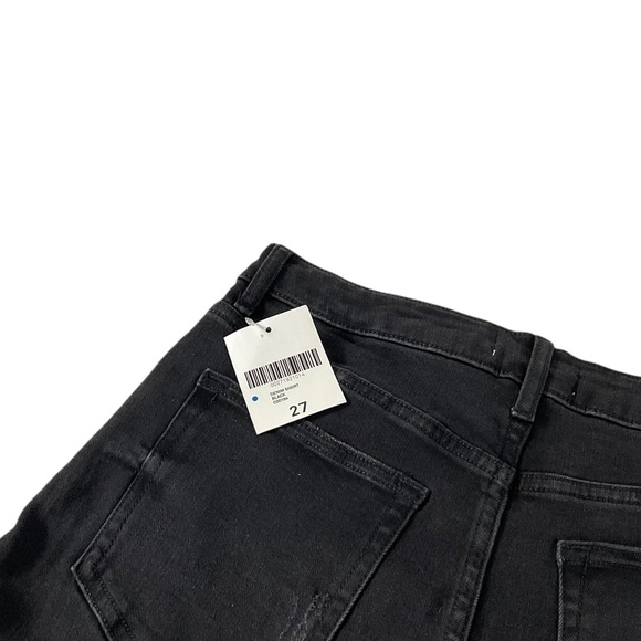 Forever 21 High Rise Black Denim Shorts Size 27 Button fly NWT distressed - Picture 9 of 10